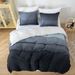Home Garden Brushed Print Gradient Green Blue Gray Quilt Three Piece Set_maomaolike.com