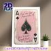 Ace Of Spades Themed Painting Poster, Vintage Distressed Pink Ace Of Spades With Heartfelt Quote Poster, Warm Sentimental Wall Decor Ideal For_maomaolike.com