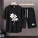 Men's Clothing 2024 Waffle Casual Summer Suit Men's Loose Teen Short sleeved T shirt Shorts Handsome Two piece Suit_maomaolike.com