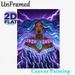 Mystical Tribal Goddess Painting Poster, Vibrant Neon-style Illustrated Poster, Eye-catching Mystical Design With Blue-purple Wavy Hair, Tribal_maomaolike.com