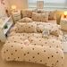 Winter Milk Velvet Bedding Thickened Coral Fleece Duvet Cover Sheet Single Student Dormitory Three-Piece Set Bed Skirt_maomaolike.com