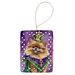 Pomeranian King Of Mardi Gras Porcelain Ornament Christmas Tree Hanging Decorations For Home Christmas Holiday, Rectangle, Gift, Multicolor_maomaolike.com