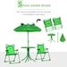 Folding Kids Table And Chair Set, Picnic Table With Frog Pattern Removable & Height Adjustable Sun Umbrella For Garden, Backyard, Green_maomaolike.com
