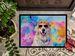 Great Pyrenees Hippie Dawg Doormat Front Door Mat Indoor Outdoor Rugs For Entryway, Non Slip Washable Low Pile, 24H X 36W_maomaolike.com