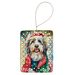 Bearded Collie Christmas Porcelain Ornament Christmas Tree Hanging Decorations For Home Christmas Holiday, Rectangle, Gift, Multicolor_maomaolike.com