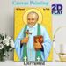 St Vincent De Paul Religious Icon Painting Poster, Vibrant Traditional Religious Portrait Poster, Devotional Wall Decor Featuring Saint Holding Cross_maomaolike.com