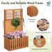 Wooden Raised Garden Bed With Privacy Screen Waterproof Teak Oil Finish For Outdoor Spaces, Yards, Porches, Gardens, Balconies, Etc_maomaolike.com