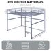 Metal Loft Bed Full Size, Loft Bed Frame With Safety Guard Rails & Flat Ladder, Twin Loft Bed For Kids Teens Adults, Gray_maomaolike.com