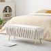 Oval Storage Bench With Gold Legs,Velvet Fabric ,Woven,Upholstered Ottoman Storage Benches For Bedroom End Of Bed,Sherpa Fabric Bench For Living Room,Dining Room,Entryway,Bed Side,BEIGE,5 Colors_maomaolike.com