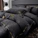 Black Washed Cotton Four-Piece Set Brushed Light Luxury High-End Feel Duvet Cover Naked Sleep Bed Sheet Summer_maomaolike.com