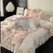 1 French Style Girly Summer Tencel Four-Piece Set 2024 New Silky Naked Sleep Ice Silk Bedding Bed Sheet Quilt_maomaolike.com