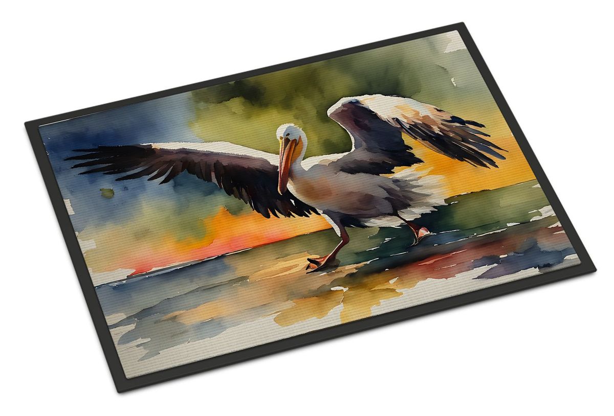 Pelican Doormat Front Door Mat Indoor Outdoor Rugs For Entryway, Non Slip Washable Low Pile, 24H X 36W_maomaolike.com