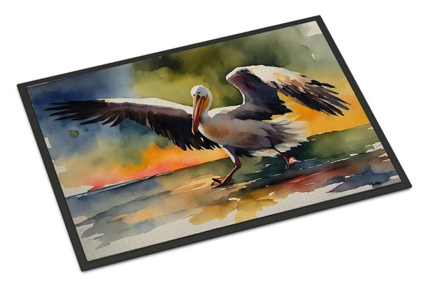 Pelican Doormat Front Door Mat Indoor Outdoor Rugs For Entryway, Non Slip Washable Low Pile, 24H X 36W_maomaolike.com
