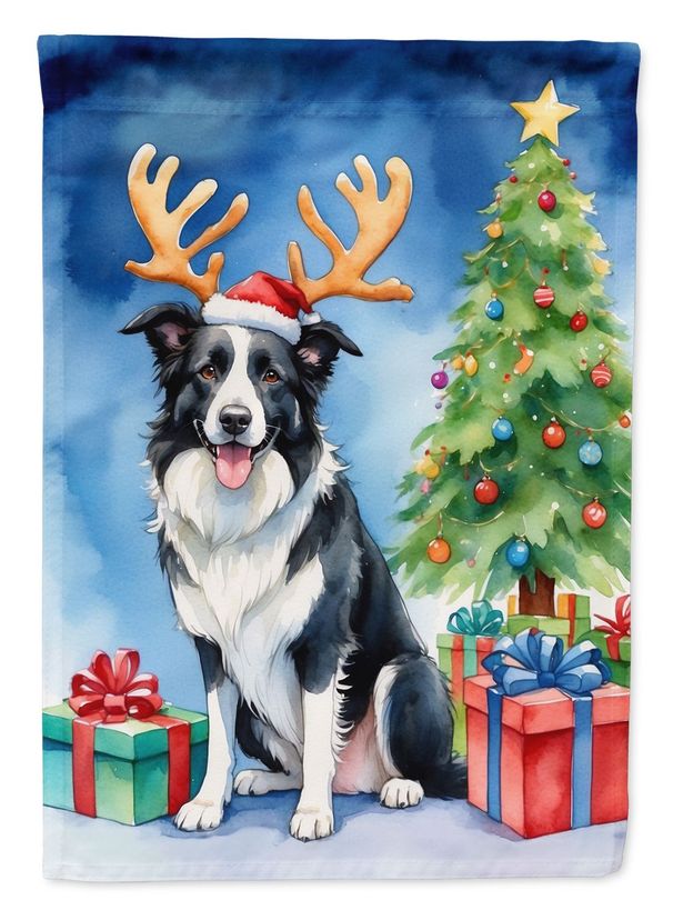 Border Collie Christmas Reindeer Garden Flag Mailbox Flag Decorative Yard Flag Banner Outside Patio Artwork Yard Flower Beds, Garden Size, Multicolor_maomaolike.com