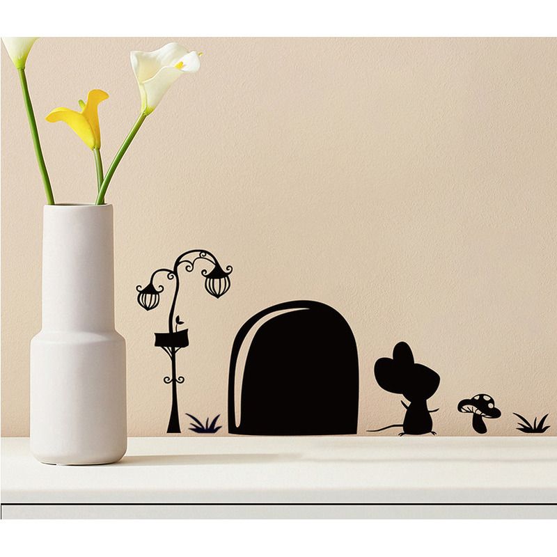 Chuanhao Cute Little Mouse Door Hole Wall Room Corridor Skirting Line Decoration Self-Adhesive Sticker_maomaolike.com