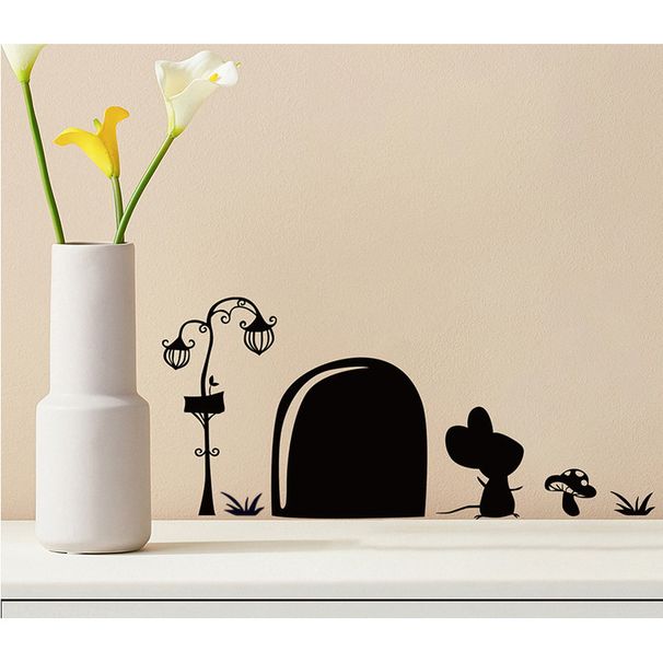 Chuanhao Cute Little Mouse Door Hole Wall Room Corridor Skirting Line Decoration Self-Adhesive Sticker_maomaolike.com