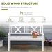 2-Seater Wooden Garden Bench, 4FT Outdoor Patio Loveseat With Unique X-Shape Back For Yard, Lawn, Porch, White_maomaolike.com