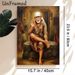 Sai Baba Themed Spiritual Painting Poster, Warm-toned Realistic Traditional Scene Poster, Serene Spiritual Artwork, Ideal For Home Prayer Space And_maomaolike.com