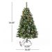 4.5 Ft Glitter Bristle Mixed Hinged Tree With Red Berry And Pine Cones And 200 Lights, 407 Branch Tips_maomaolike.com