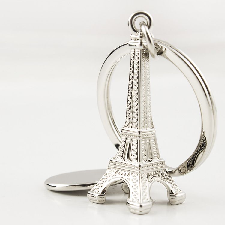 Unisex Personalized creative tourism souvenirs Paris style jewelry Paris Tower key chain lettering_maomaolike.com
