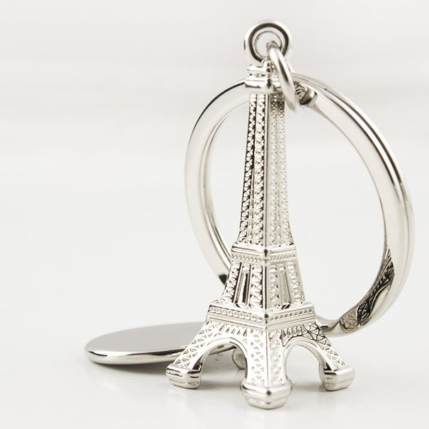 Unisex Personalized creative tourism souvenirs Paris style jewelry Paris Tower key chain lettering_maomaolike.com