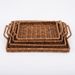 Rectangular Woven Wicker Bread Basket With Dual Handles Brown Decorative Storage Bin For Snacks Fruits Kitchen_maomaolike.com