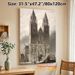 Gothic Cathedral Painting Poster, Vintage Monochrome Engraved Cathedral Scene Poster, Classic Architectural Artwork Ideal For Living Room, Study And_maomaolike.com