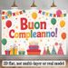 Italian Happy Birthday Banner - 2D Flat Polyester Backdrop, Wall Hanging Photo Props, Birthday Party Supplies_maomaolike.com