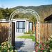 Metal Garden Arch Garden Arbor Trellis Climbing Plants Support Rose Arch Cream White_maomaolike.com