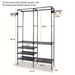 Clothing Rack Clothes Rack, 66'' Multifunctional Garment Rack For Hanging Clothes, 4 Tiers Portable Closet Rack With 4 Hooks & 2 Hanging Rods, Coated Metal Freestanding Closet Wardrobe System, Black_maomaolike.com