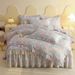 2026 Spring New Pure Cotton Printed Duvet Cover Bed Skirt Four-Piece Four Seasons Pastoral Style Bedding Set Suitable For_maomaolike.com