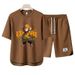Men's Clothing 2024 Waffle Casual Summer Suit Men's Loose Teen Short sleeved T shirt Shorts Handsome Two piece Suit_maomaolike.com