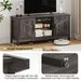 Farmhouse TV Stand For TVs Up To 65 Inch Entertainment Center With 2 Storage Cabinets & Position Adjustable Shelf Adjustable Foot Pads_maomaolike.com