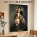Vintage Military Officer On Horseback Classic Portrait Painting Poster, Realistic Dim-toned Historical Figure Poster, Elegant Classic Art Piece Ideal_maomaolike.com