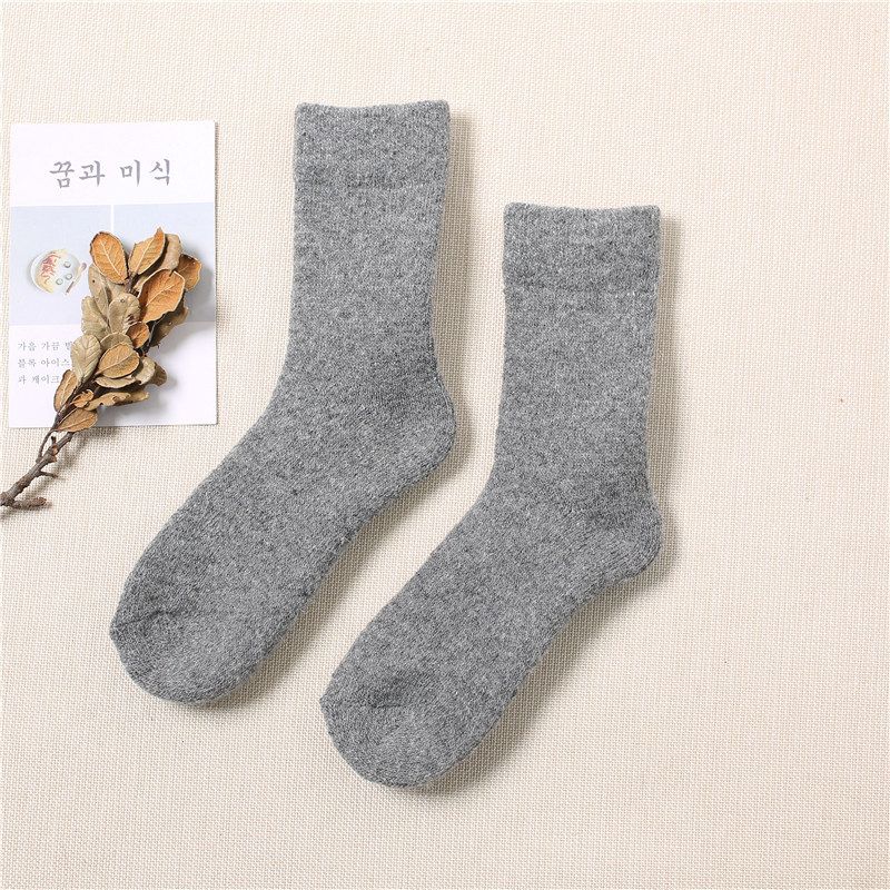 Wool socks Women's mid-tube socks with extra thick fleece warm loop socks Extra thick men's cotton socks wool_maomaolike.com