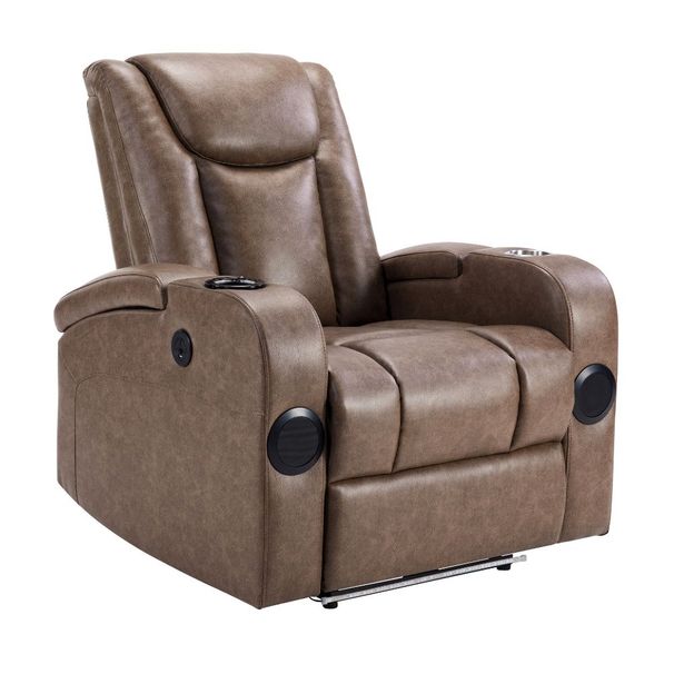 Recliner Sofa With Power Recline, Adjustable Split Back, USB Charging, Bluetooth Speakers & LED LightingRecliner Sofa With Power Recline, Adjustable Split Back, USB Charging, Bluetooth Speakers & LED_maomaolike.com