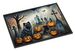Keeshond Spooky Halloween Doormat Front Door Mat Indoor Outdoor Rugs For Entryway, Non Slip Washable Low Pile, 24H X 36W_maomaolike.com