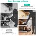 1Pc Pull Out Cabinet Organizer Carbon Steel Slide Out Drawer Storage Smooth Quiet Slide Rails For Kitchen Bathroom Living Room Black 11.81x16.92x2.75inch_maomaolike.com