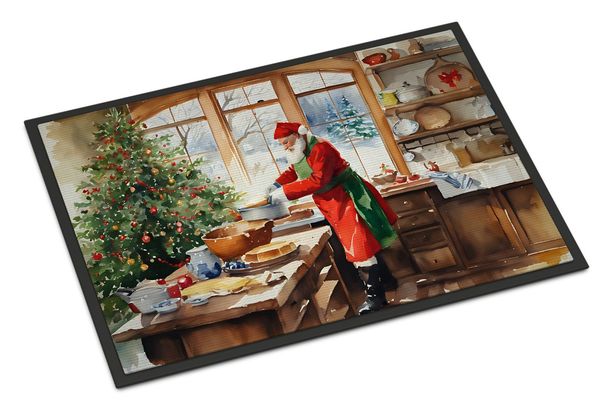 Cookies With Santa Claus Weihnachtsmann Doormat Front Door Mat Indoor Outdoor Rugs For Entryway, Non Slip Washable Low Pile, 24H X 36W_maomaolike.com