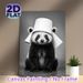 Red Panda Themed Painting Poster, Adorable Monochrome Playful Red Panda With Toilet Paper Roll Poster, Whimsical Animal Decor Ideal For Bathroom_maomaolike.com