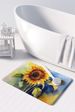 Sunflowers In Watercolor Memory Foam Kitchen Mat Machine Washable Anti-Fatigue Mat Cushion Comfort Bath Mat Or Kitchen Rug_maomaolike.com
