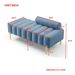 53.2"Width Modern End Of Bed Bench Sherpa Fabric Upholstered 2 Seater Sofa Couch Entryway Ottoman Bench Fuzzy Sofa Stool Footrest Window Bench With Gold Metal Legs For Bedroom Living Room,Blue_maomaolike.com