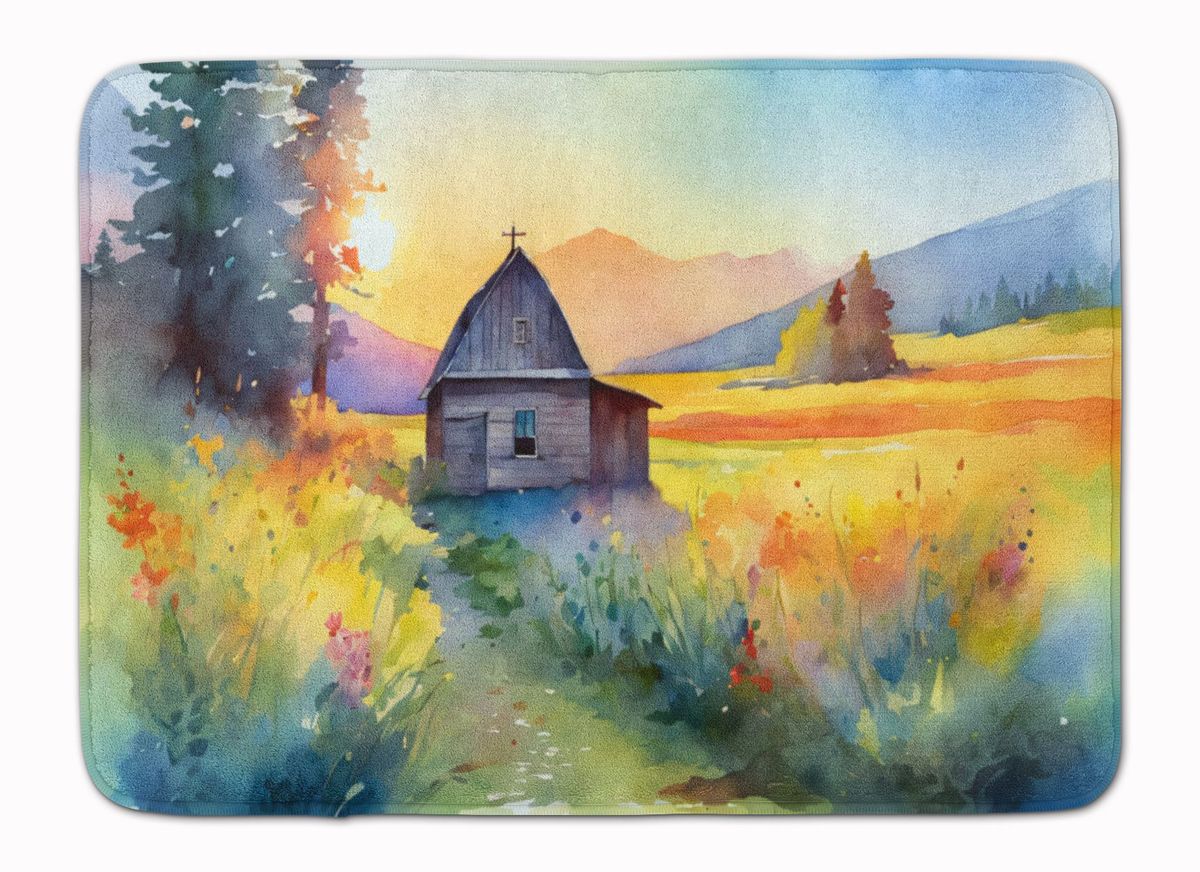 Montana Bitterroot In Watercolor Memory Foam Kitchen Mat Machine Washable Anti-Fatigue Mat Cushion Comfort Bath Mat Or Kitchen Rug_maomaolike.com
