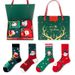 Unisex 4 pairs of Christmas stocking gift box set Santa Snowman cartoon cotton socks Christmas socks Christmas_maomaolike.com