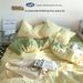 Solid Color Simple Four-Piece Brushed Ins Style Quilt Cover Dormitory Summer Washed Cotton Bedding Three-Piece Set_maomaolike.com