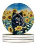 Chow Chow In Sunflowers Large Sandstone Coasters Pack Of 4 Absorbent Round Coasters Decor Gifts For Men Or Women, 4 In, Multicolor_maomaolike.com