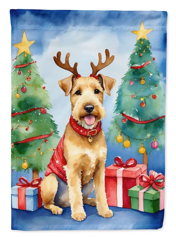 Lakeland Terrier Christmas Reindeer House Flag Large Porch Sleeve Pole Decorative Outside Yard Banner Artwork Wall Hanging, Polyester, House Size, Multicolor_maomaolike.com