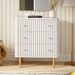 Modern 3 Drawer Dresser For Bedroom, Storage Chest Of Drawers, White Wood Dresser Organizer With Fluted Texture, Accent Storage Dresser Cabinet For Living Room, Closet, Hallway_maomaolike.com