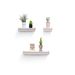 Floating Shelves 17.9" Wall Mounted Wood Shelves For Bathroom, Bedroom, Living Room, Kitchen, Hanging Shelf For Books/Storage/Decor With Invisible Brackets, White_maomaolike.com