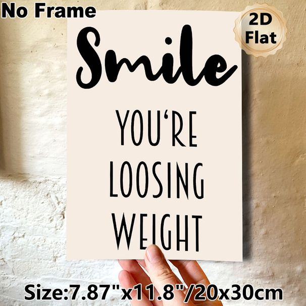 Weight Loss Motivational Painting Poster, Minimalist Black & White Typography Poster, Uplifting Quote To Encourage Progress, Ideal For Gym, Home Wall_maomaolike.com